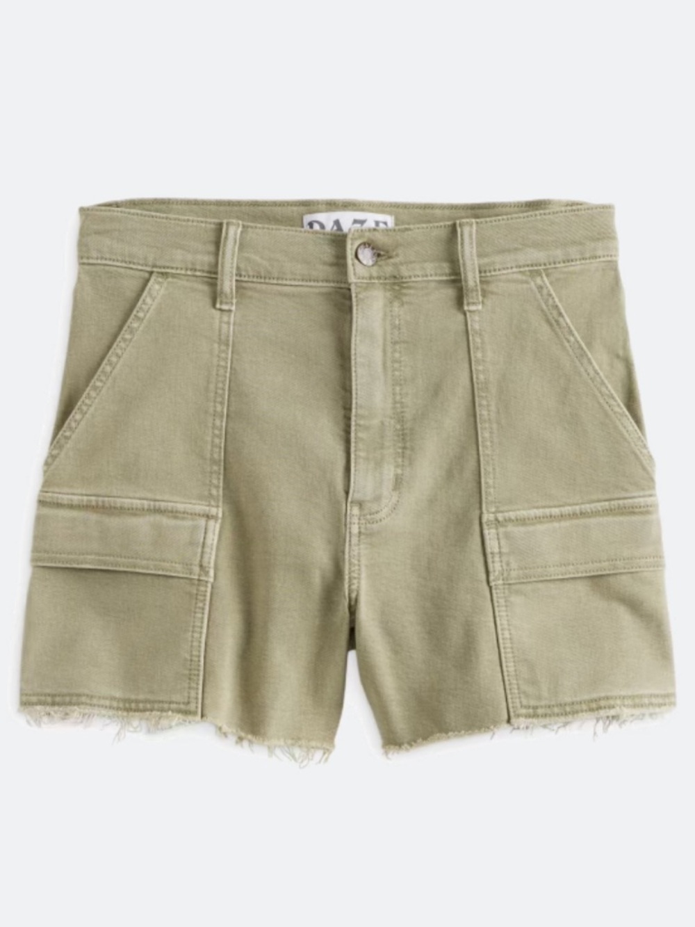 Daze Denim The Knockout Cargo High Rise Loose Short in Olive